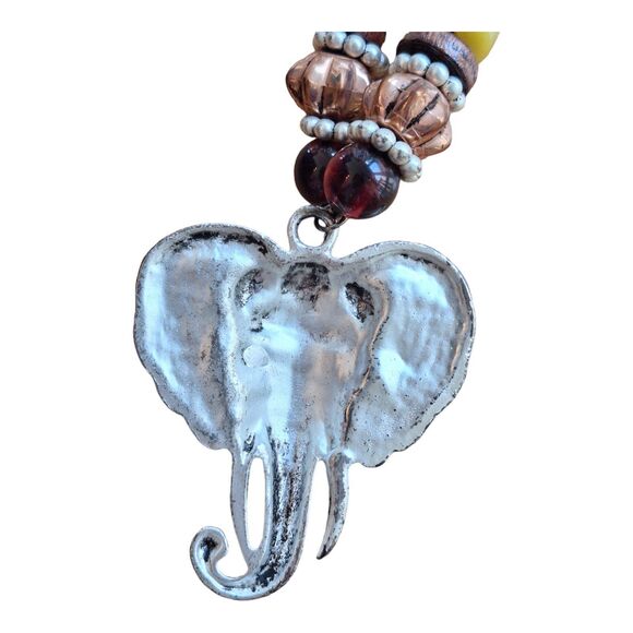 Elephant Head Statement Piece Necklace and Earrings Set Safari Bama Pride - Picture 11 of 12